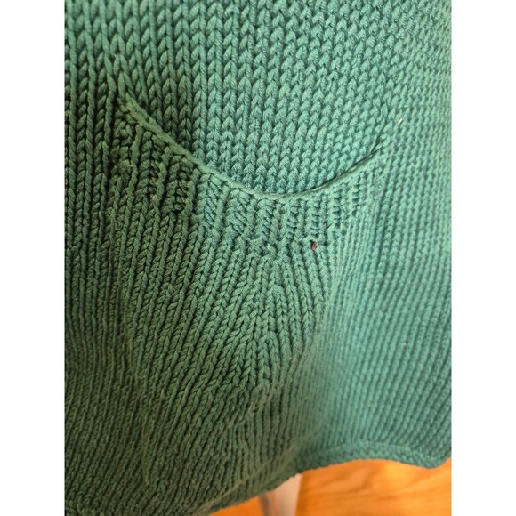 Handmade VTG Art Sweater Pullover Peplum Sweater Enamaled Buttons Green Sz O/S - Picture 5 of 6